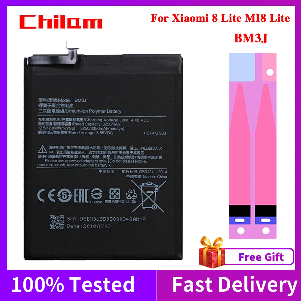 Original Quality Phone Battery For Xiaomi Xiaomi 8 Lite MI8 Lite 3400mAh Real Capacity For BM3J Mi8 Lite Replacement Battery 
Original Quality Phone Battery For Xiaomi Xiaomi 8 Lite MI8 Lite 3400mAh Real Capacity For BM3J Mi8 Lite Replacement Battery