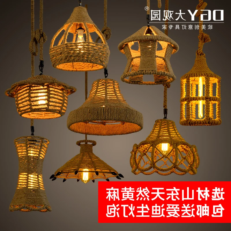 American Country Garden Clothing Store Cafe Retro Chandelier Rope Chandelier Chandelier Bar Aisle Hat hanging lamp
American Country Garden Clothing Store Cafe Retro Chandelier Rope Chandelier Chandelier Bar Aisle Hat hanging lamp
