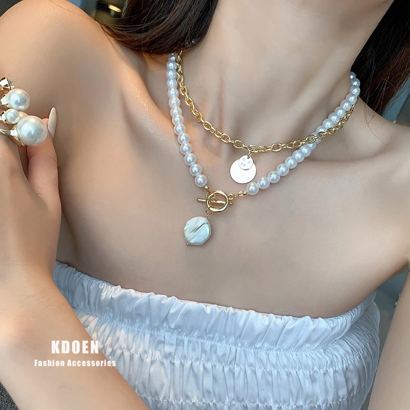 European and American sexy pearl necklace double clavicle chain Choker collar short neck chain women's exaggerated jewelry
European and American sexy pearl necklace double clavicle chain Choker collar short neck chain women's exaggerated jewelry