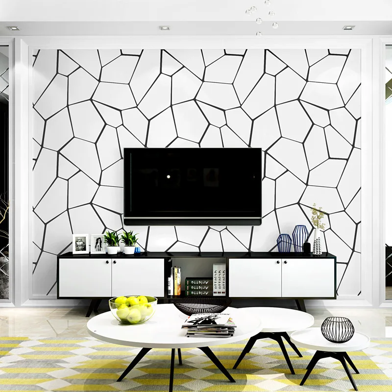 Modern simple black and white non-woven living room, bedroom, dining room film and television wall paper Nordic style TV backgro
Modern simple black and white non-woven living room, bedroom, dining room film and television wall paper Nordic style TV backgro