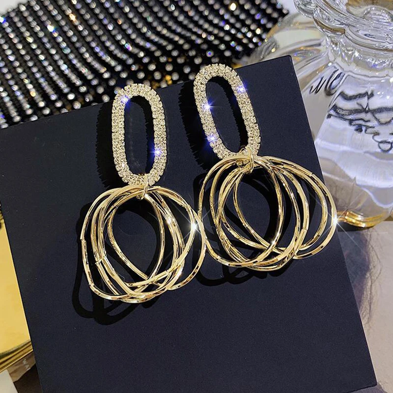 2021 Crystal Earrings Luxury Shiny Gold Round Women's Rhinestone Earrings Wedding Party Jewelry
2021 Crystal Earrings Luxury Shiny Gold Round Women's Rhinestone Earrings Wedding Party Jewelry