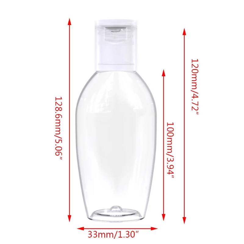 50/60/100ml Clear Plastic Empty Bottle Flip-Top Hand Sanitizer Refillable Container Portable Shampoo Lotion Cosmetic Dispenser
50/60/100ml Clear Plastic Empty Bottle Flip-Top Hand Sanitizer Refillable Container Portable Shampoo Lotion Cosmetic Dispenser