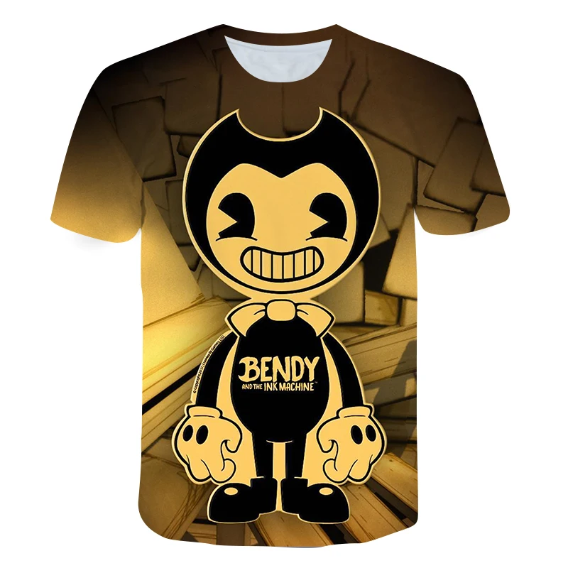 Bendy Game Summer Boy Short Sleeve Big Yards Round Neck Popular Cotton Horror Cartoon Print Children Tshirt 4-14Year Kids
Bendy Game Summer Boy Short Sleeve Big Yards Round Neck Popular Cotton Horror Cartoon Print Children Tshirt 4-14Year Kids