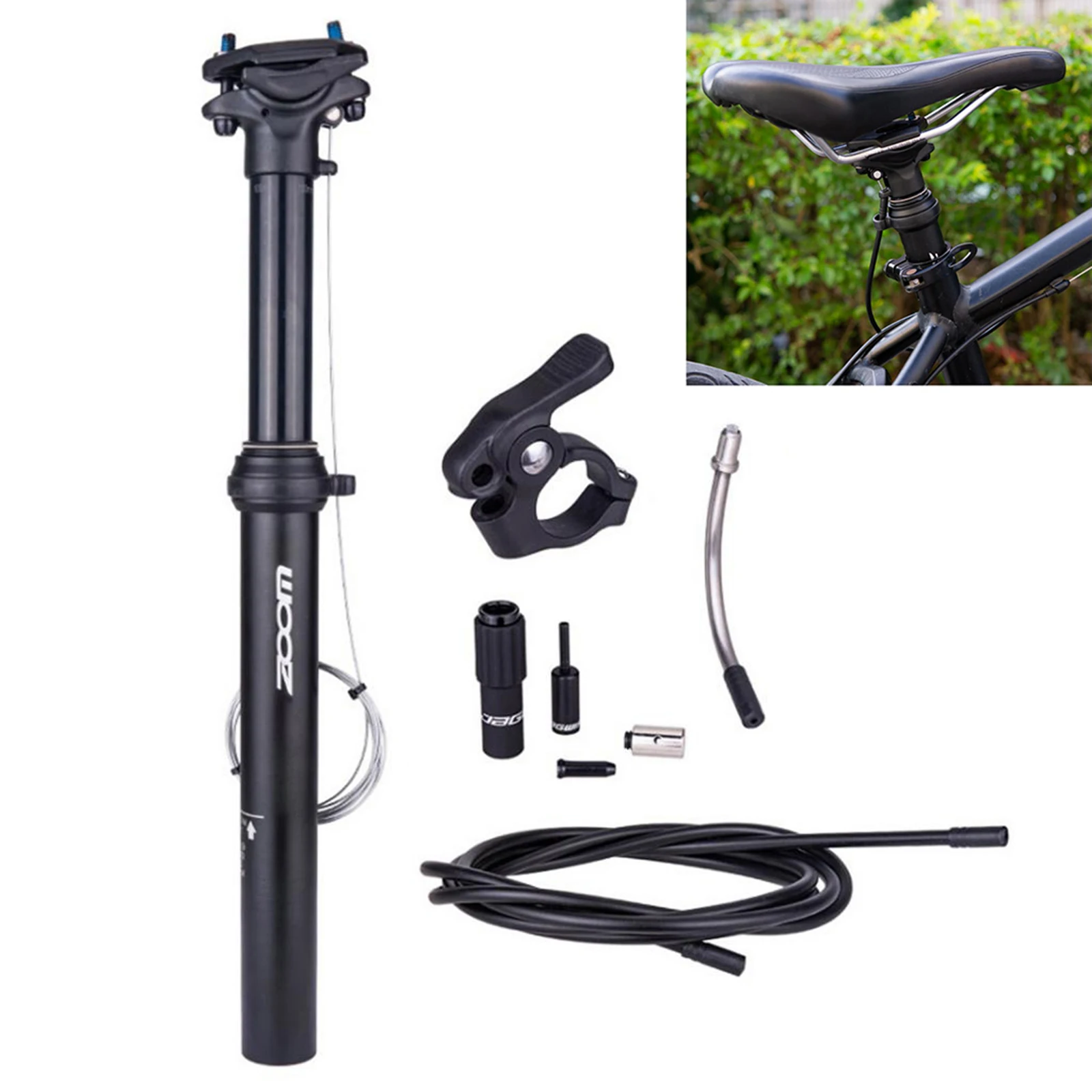 Mountain Bike Dropper Seatpost with Cable And Self-Contained Hydraulic Cartridge
Mountain Bike Dropper Seatpost with Cable And Self-Contained Hydraulic Cartridge
