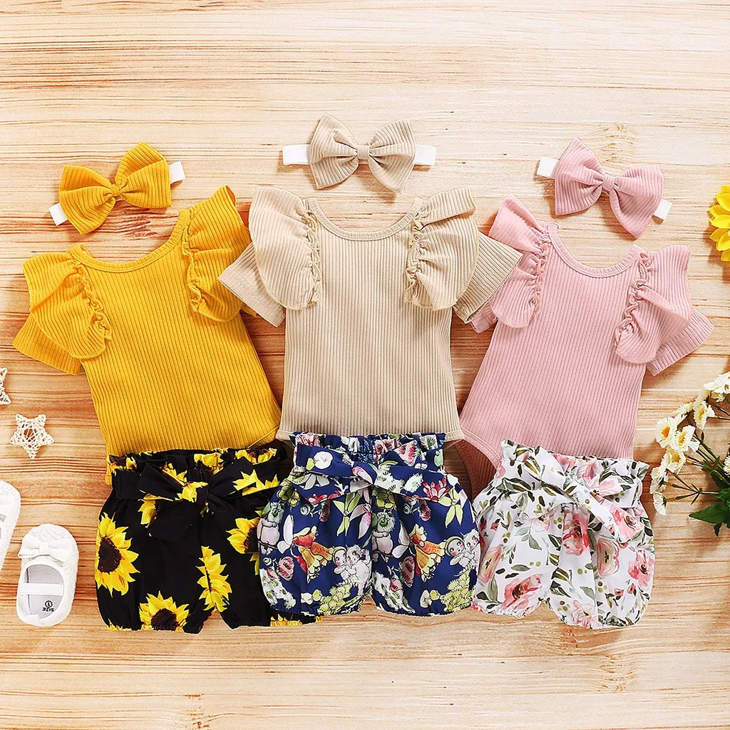 Baby Kids Clothing Sets toddler Baby Girl Ribbed Knitted Short Sleeve Romper+floral Shorts+headband Set деская дежда Teens
Baby Kids Clothing Sets toddler Baby Girl Ribbed Knitted Short Sleeve Romper+floral Shorts+headband Set деская дежда Teens