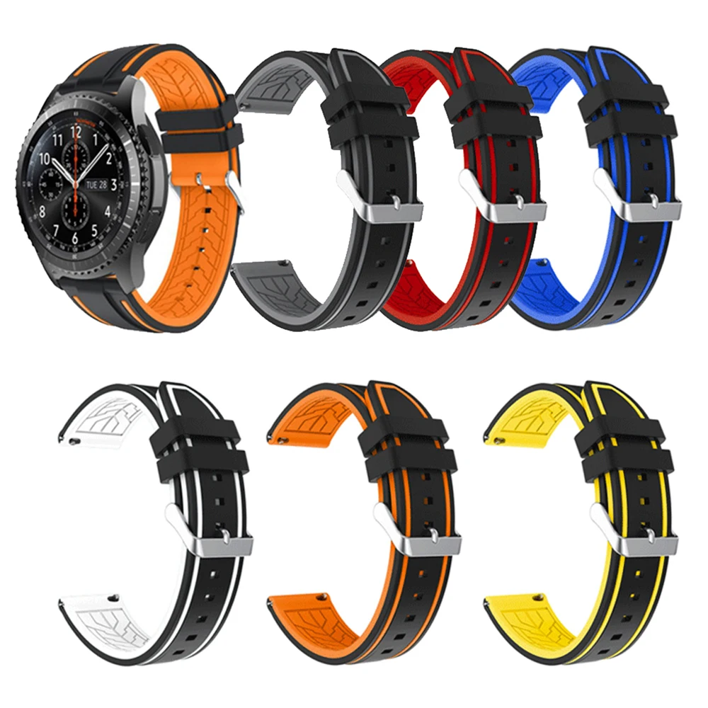 

Ремешок силиконовый для наручных часов, быстросъемный браслет для Samsung Galaxy Watch 42 мм 46 мм Active 2 S2 S3 Huawei gt 2, 20 мм 22 мм 24 мм 26 мм