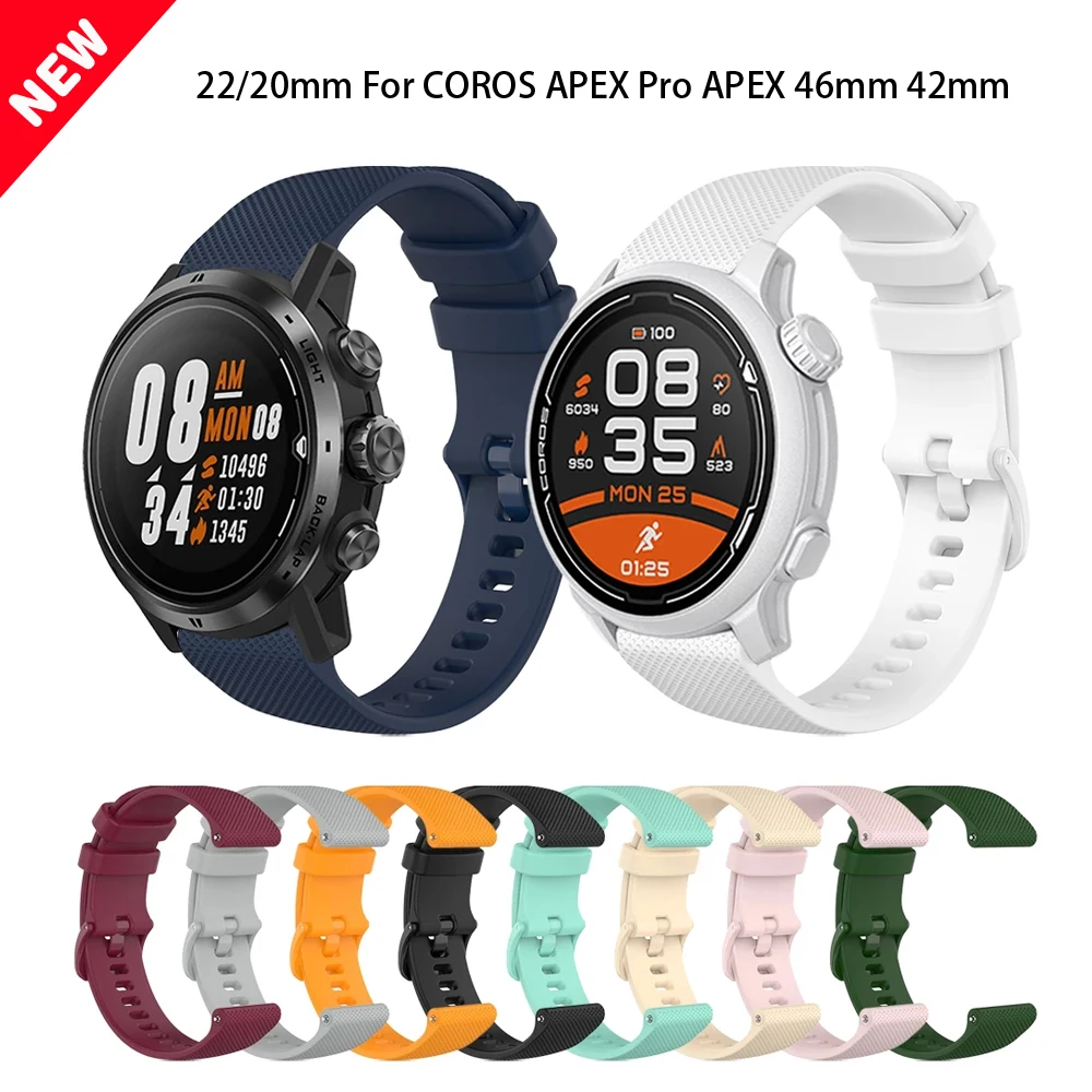 

20/22mm Silicone Correa Wristband For COROS APEX Pro/APEX 46mm 42mm Strap Watchband For COROS PACE 2 PACE2 Bracelet Band ремешок