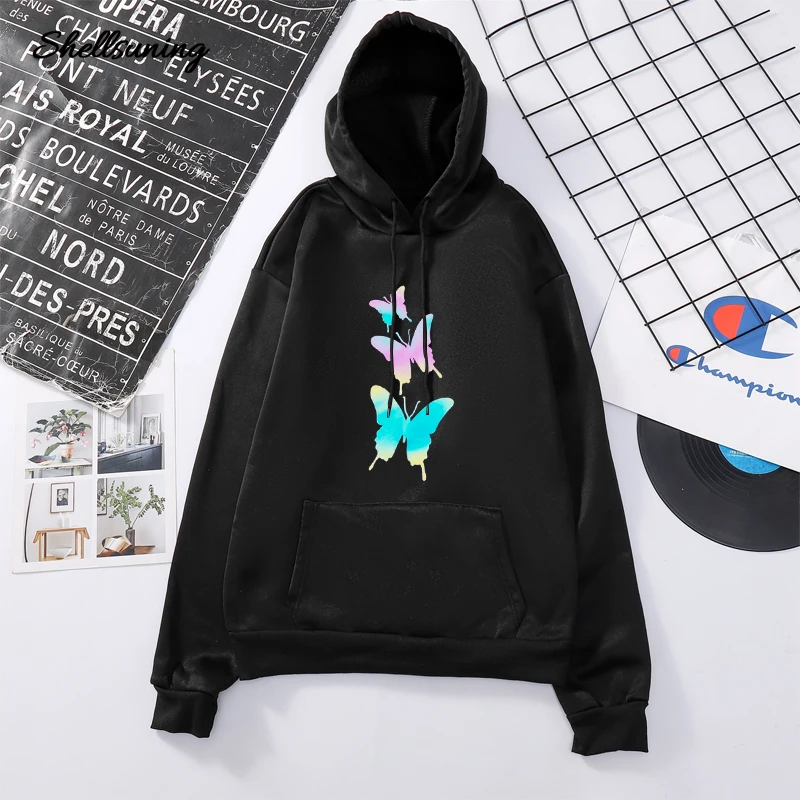Shellsuning Colourful Butterfly Printed Hoodies Women Plus Size Hooded Sweatshirts Casual Oversized Long Sleeves Female Clothing
Shellsuning Colourful Butterfly Printed Hoodies Women Plus Size Hooded Sweatshirts Casual Oversized Long Sleeves Female Clothing