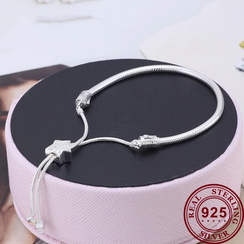 New 925 брелок Silver Pan Bracelet Self Adjusting Star Button Pan Bracelet Is The Most Popular Gift For Women
New 925 брелок Silver Pan Bracelet Self Adjusting Star Button Pan Bracelet Is The Most Popular Gift For Women
