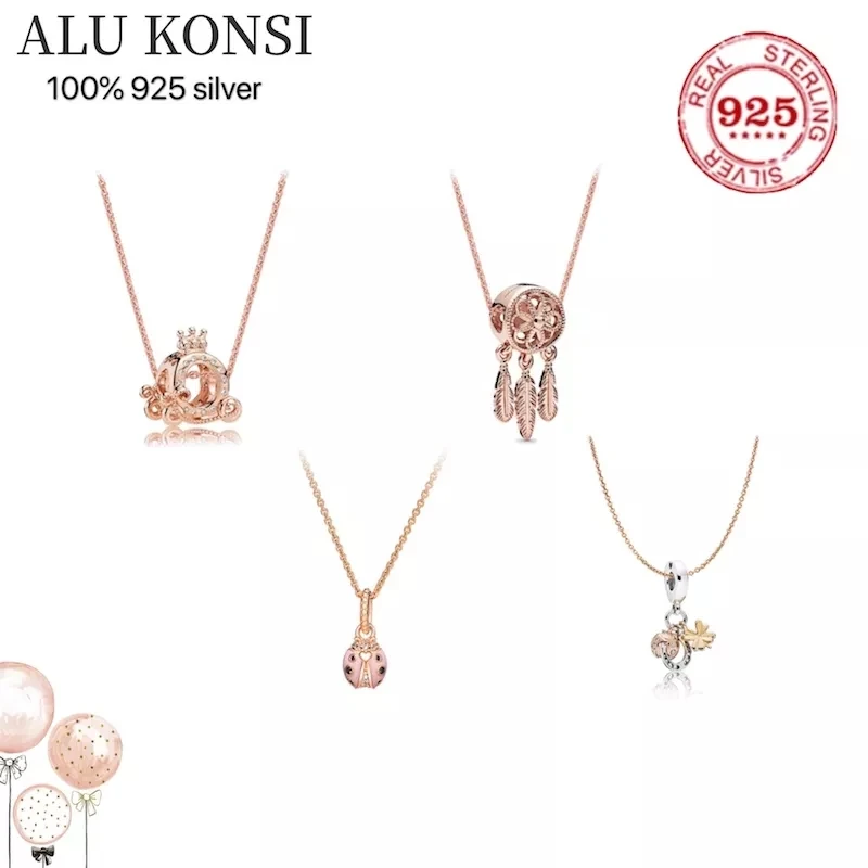 Женское ожерелье из серебра 925 пробы под розовое золото 
Женское ожерелье из серебра 925 пробы под розовое золото