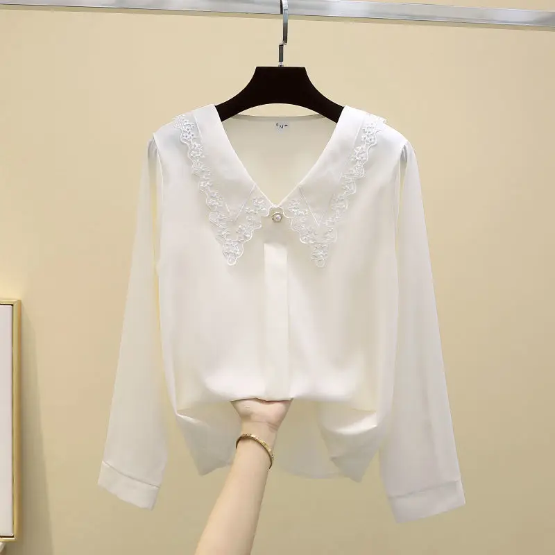 Peter Pan Collar Slim Shirt Spring Fall New Women's Fashion Long Sleeve Casual Style Blouse Female Tops Blusa Mujer
Peter Pan Collar Slim Shirt Spring Fall New Women's Fashion Long Sleeve Casual Style Blouse Female Tops Blusa Mujer