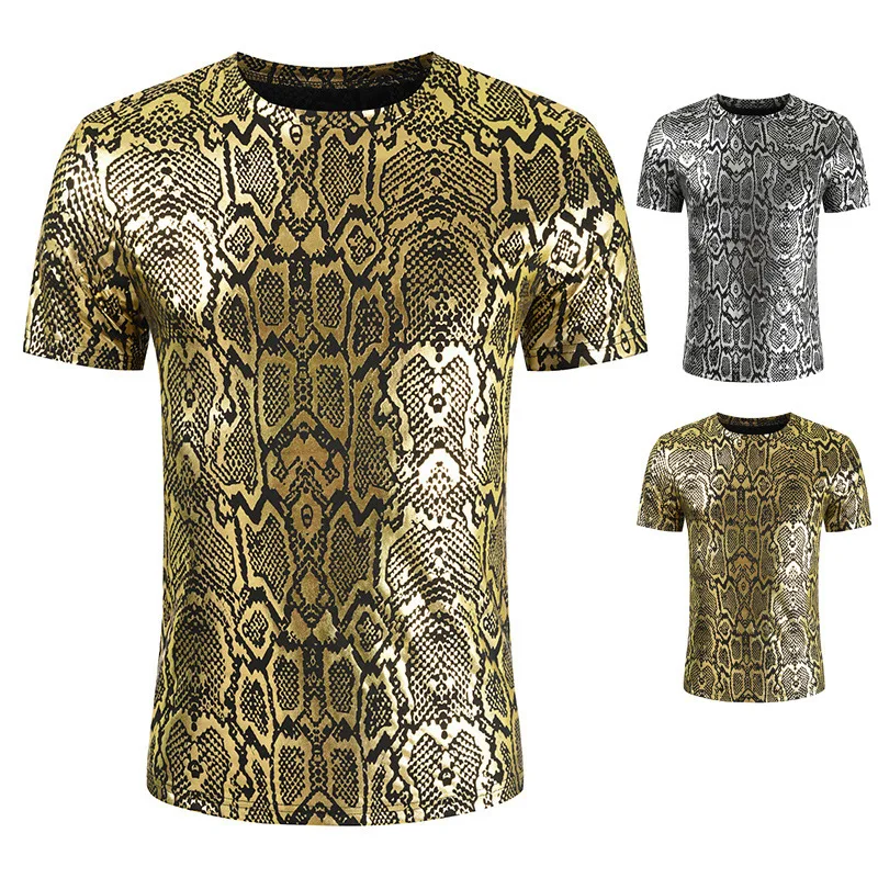 Mandylandy Mens Fashion Coated Metallic Snake Print T-Shirts Stylish Shiny Short Sleeves O Neck Large Size T-shirts Tees
Mandylandy Mens Fashion Coated Metallic Snake Print T-Shirts Stylish Shiny Short Sleeves O Neck Large Size T-shirts Tees