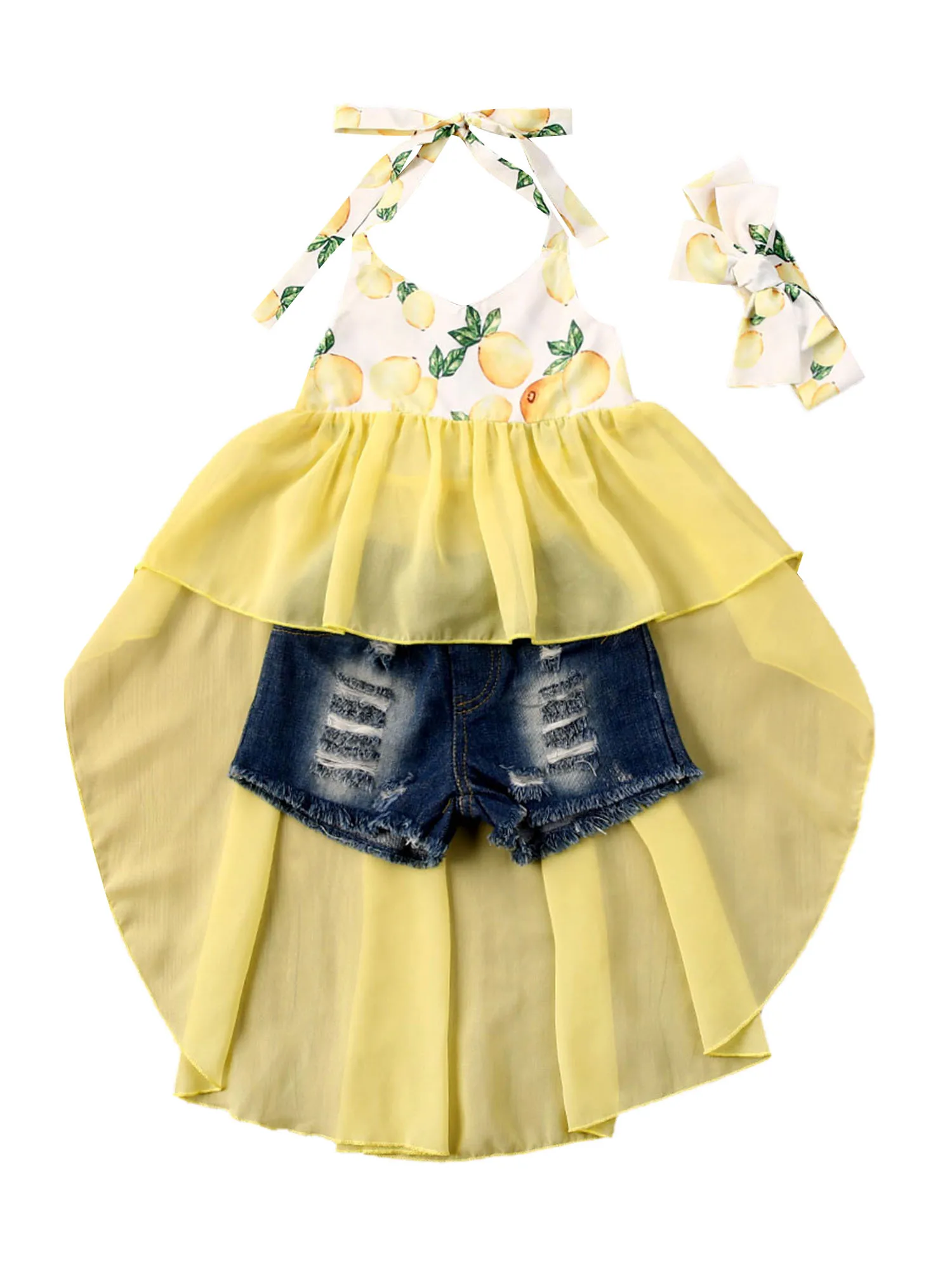 1-6Y Infant Baby Girls Clothes Sets Lenmon Print Sleeveless Blet Lace Dress Vest+Blue Denim Shorts 2pcs
1-6Y Infant Baby Girls Clothes Sets Lenmon Print Sleeveless Blet Lace Dress Vest+Blue Denim Shorts 2pcs
