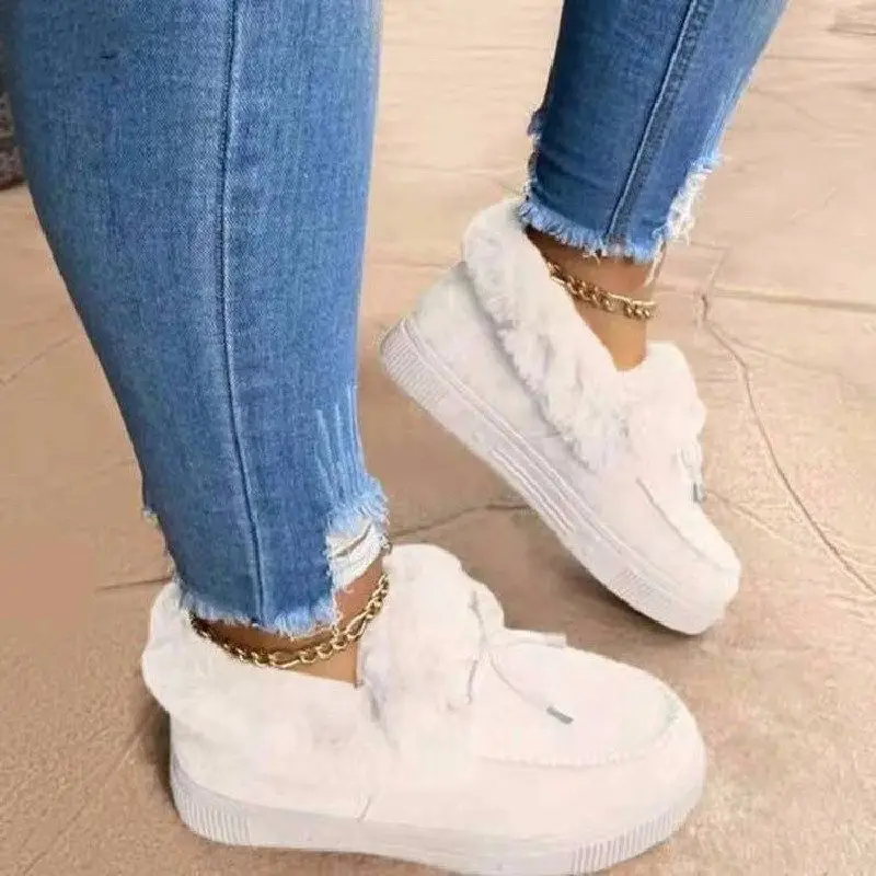 2022 New Women Winter Cotton Shoes Ladies Bowknot Plush Warm Snow Boots Solid Color Flat Short Booties Furry Female Footwear
2022 New Women Winter Cotton Shoes Ladies Bowknot Plush Warm Snow Boots Solid Color Flat Short Booties Furry Female Footwear