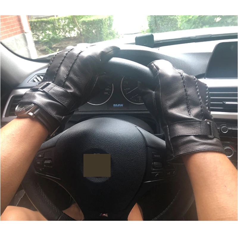 Brand genuine sheepskin leather gloves. Men's winter warm coral fleece black gloves, stylish outdoor cycling gloves
Brand genuine sheepskin leather gloves. Men's winter warm coral fleece black gloves, stylish outdoor cycling gloves