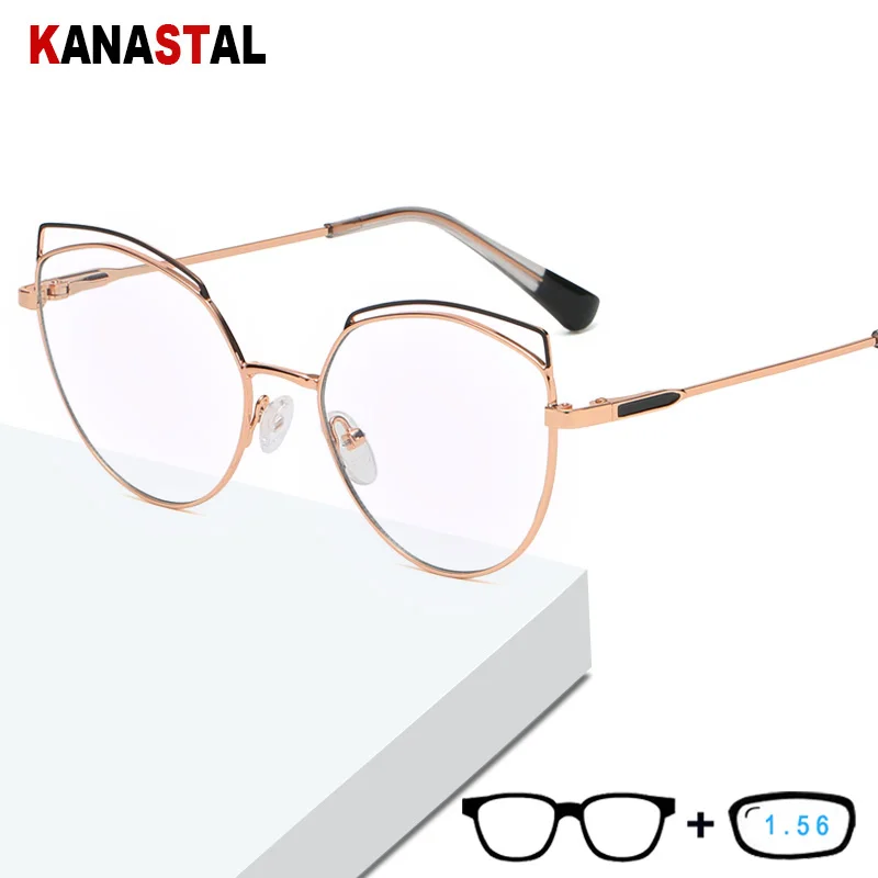 Women Anti Blue Light Blocking Glasses Cat Eye Metal Bicolor Frame Eyewear Ladies Computer Myopia Hyperopia Reading GlassesWH504
Women Anti Blue Light Blocking Glasses Cat Eye Metal Bicolor Frame Eyewear Ladies Computer Myopia Hyperopia Reading GlassesWH504