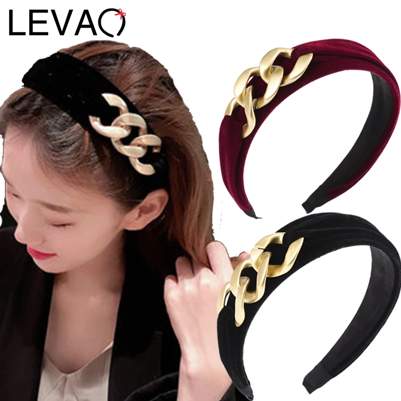 LEVAO Wide Chain Headband New Hairband Women Fashion Gold Chain Headwear Hair Bands Winter Hair Accessories Lady Party
LEVAO Wide Chain Headband New Hairband Women Fashion Gold Chain Headwear Hair Bands Winter Hair Accessories Lady Party