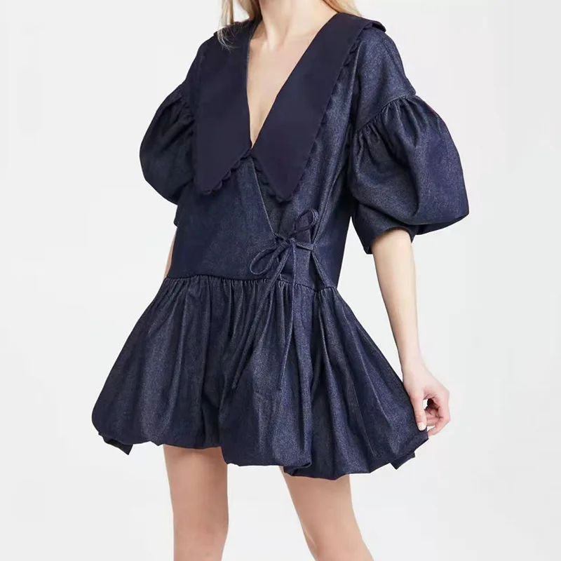 MSXU Summer Dress 2021 spring new deep V lapel lantern sleeve lace bandage dress women Casual Short Dresses
MSXU Summer Dress 2021 spring new deep V lapel lantern sleeve lace bandage dress women Casual Short Dresses