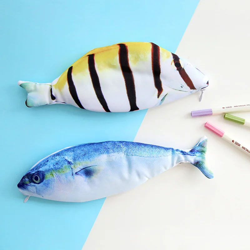 1 шт. креативный чехол для карандашей в форме рыбы тканевые сумки студентов