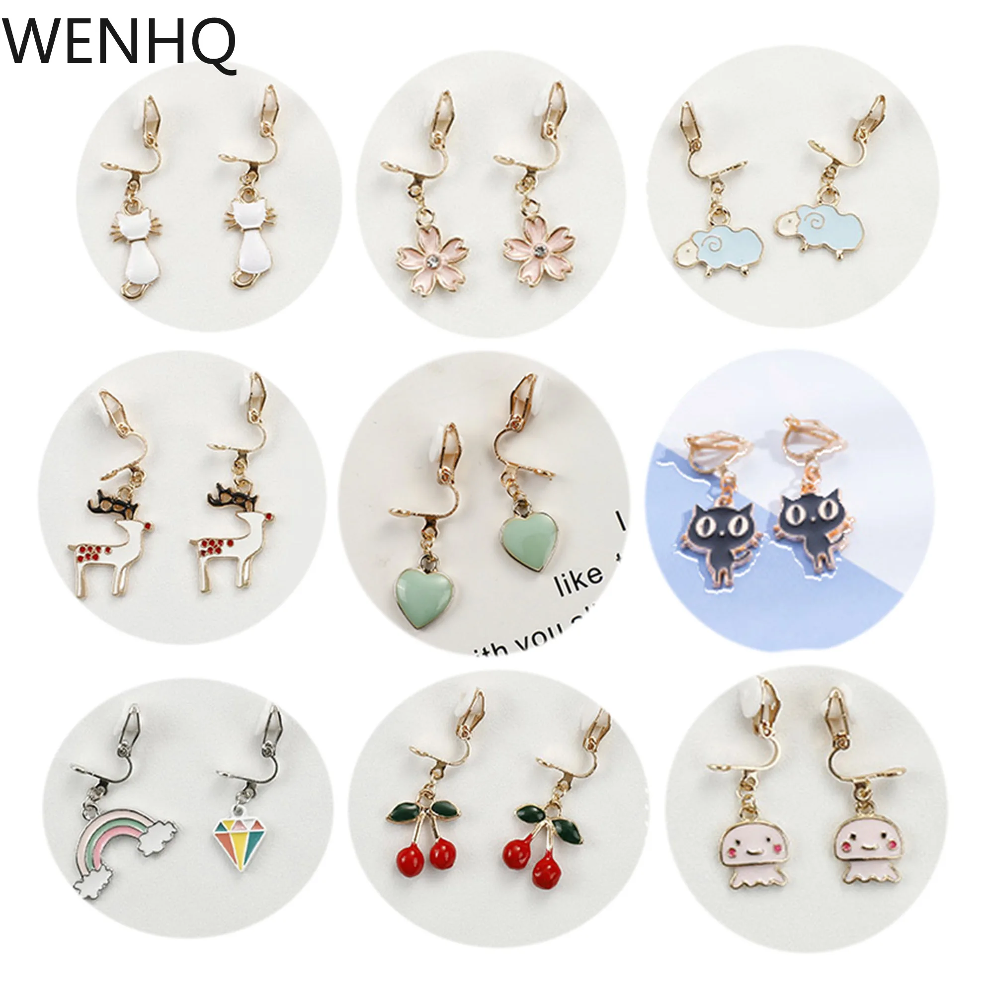 WENHQ Cute Animal Plant Clip on Earrings for Little Girl Women Flower Cherry Heart Cartoon No Pierced Earrings Christmas Gift
WENHQ Cute Animal Plant Clip on Earrings for Little Girl Women Flower Cherry Heart Cartoon No Pierced Earrings Christmas Gift