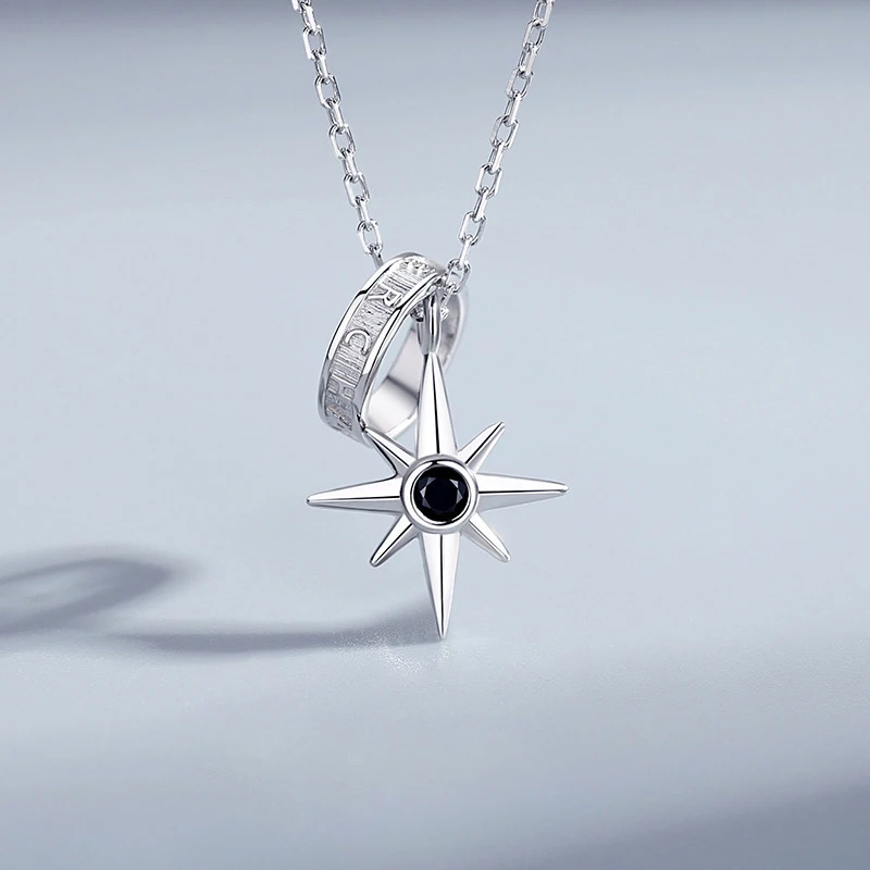 New hot-selling men's and women's sterling silver star ring pendant street style necklace fashion trend jewelry gift X252
New hot-selling men's and women's sterling silver star ring pendant street style necklace fashion trend jewelry gift X252