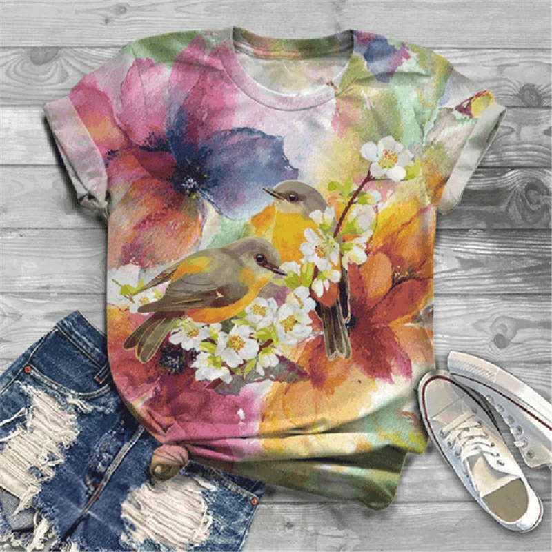 Tshirt Women Bird Print Graphic Tee Cute Tops Female Streetwear Kawaii Clothes Short Sleeve Aesthetic Girl Harajuku Shirt Teens
Tshirt Women Bird Print Graphic Tee Cute Tops Female Streetwear Kawaii Clothes Short Sleeve Aesthetic Girl Harajuku Shirt Teens