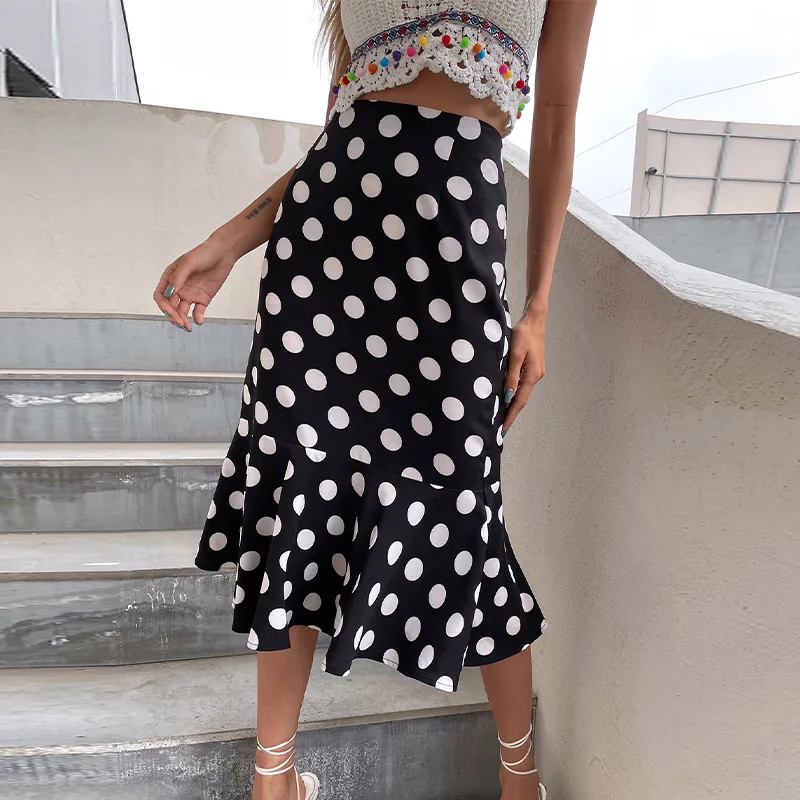 Polka Dot Print Ruffled Women's Skirt Elegant High Waist Casual Skinny A-line Female Skirts 2021 Autumn Office Ladies Bottom New
Polka Dot Print Ruffled Women's Skirt Elegant High Waist Casual Skinny A-line Female Skirts 2021 Autumn Office Ladies Bottom New