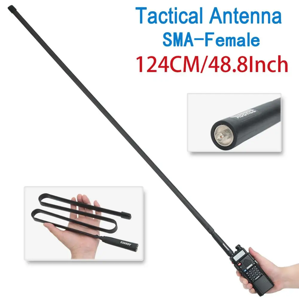 

Walkie Talkie cs Tactical Foldable Antenna SMA-Female Dual Band VHF UHF 144/430Mhz For Baofeng UV-5R UV-82 UV-S9 UV-9R