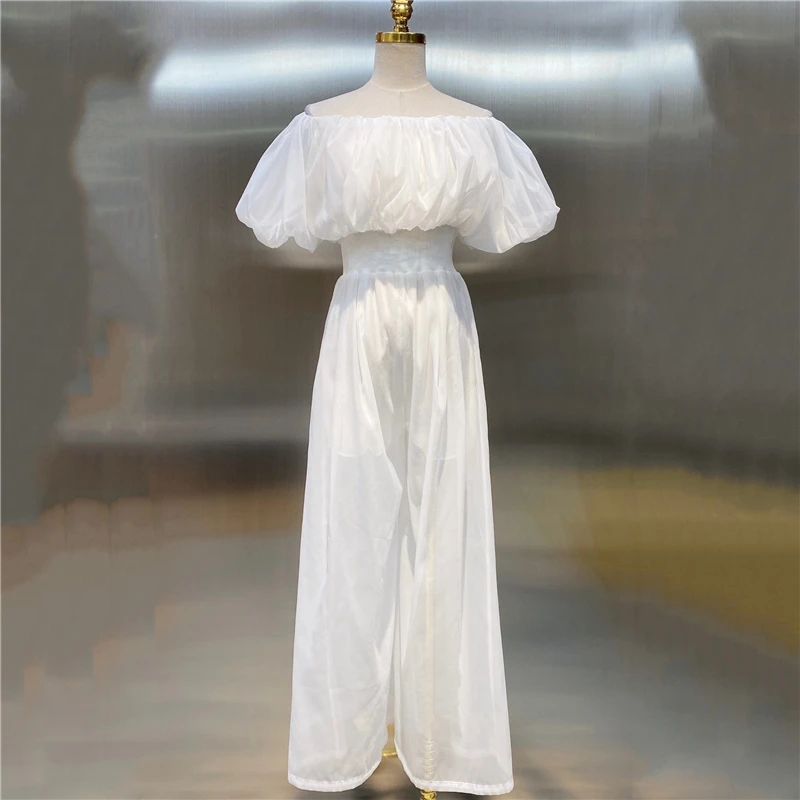 Elegant Mesh High Waist Wide Leg Jumpsuit Sexy Off-shoulder Rushed Loose One-Piece Outfit 2021 Summer Fashion Women's Clothing 
Elegant Mesh High Waist Wide Leg Jumpsuit Sexy Off-shoulder Rushed Loose One-Piece Outfit 2021 Summer Fashion Women's Clothing