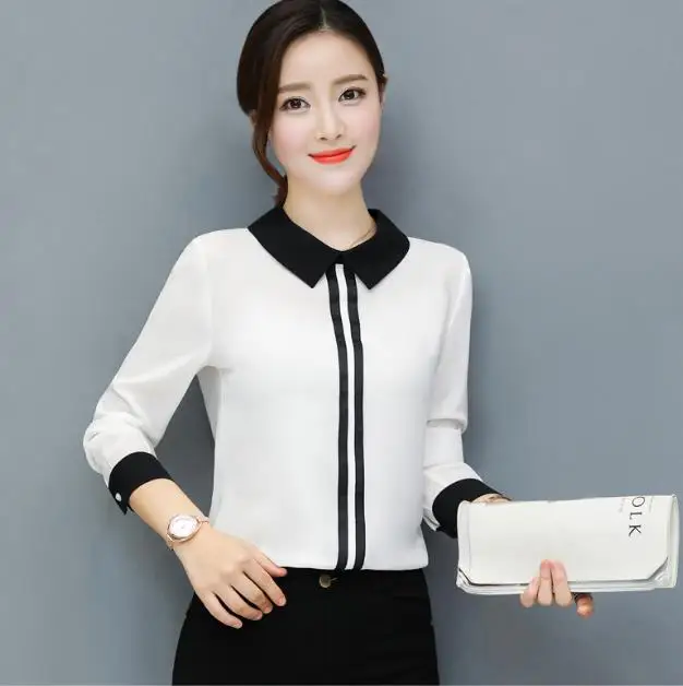 Summer formal long sleeve shirt women elegant OL Peter pan Collar chiffon blouse office ladies plus size work wear blusas
Summer formal long sleeve shirt women elegant OL Peter pan Collar chiffon blouse office ladies plus size work wear blusas