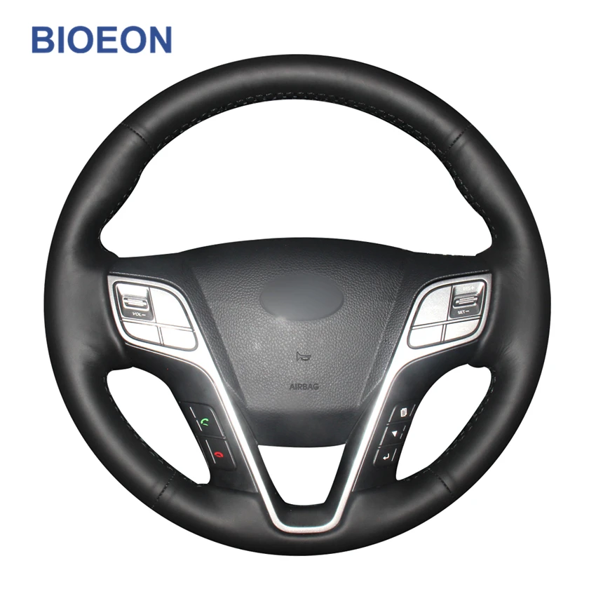 Оплетка на руль автомобиля из искусственной кожи для Hyundai Grand Santa Fe 2012 2013 2014 2018 H350