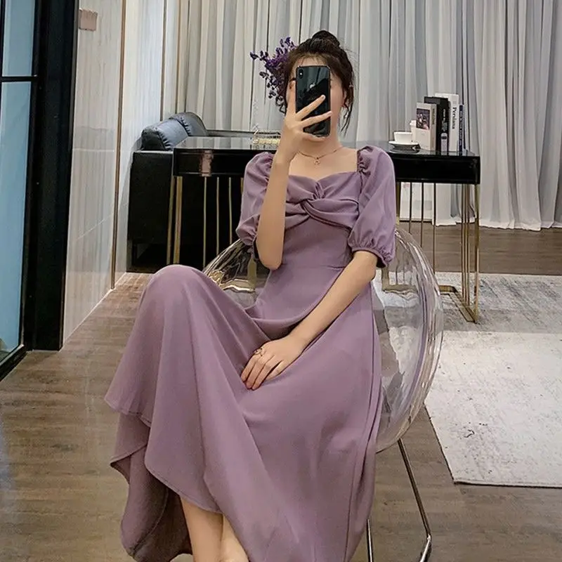 Gentle French style purple long skirt, super fairy sen style, high goddess, fan waist, thin temperament dress, summer
Gentle French style purple long skirt, super fairy sen style, high goddess, fan waist, thin temperament dress, summer