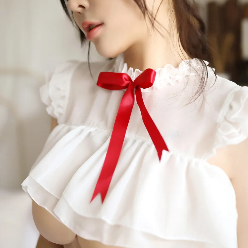 Sweet Bowknot Sexy Underwear Set Japanese Lolita Kawaii Cosplay Sexy Pajamas Girls Chiffon Ruffle Semipermeable Women Nightdress
Sweet Bowknot Sexy Underwear Set Japanese Lolita Kawaii Cosplay Sexy Pajamas Girls Chiffon Ruffle Semipermeable Women Nightdress