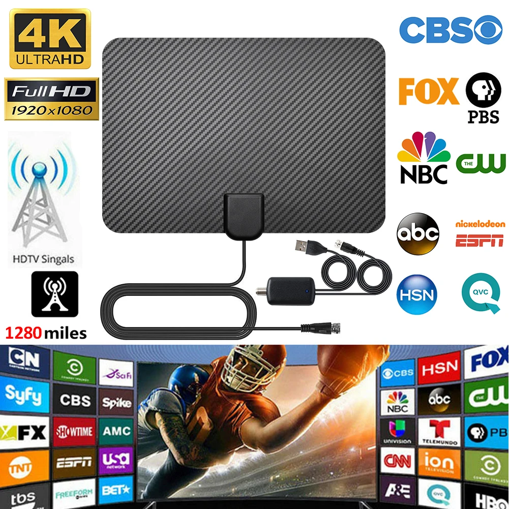 4K Digital HDTV Aerial Indoor Ultra-thin Amplified Antenna 1280 Miles Range Super Soft For Life Local Channels Broadcast
4K Digital HDTV Aerial Indoor Ultra-thin Amplified Antenna 1280 Miles Range Super Soft For Life Local Channels Broadcast