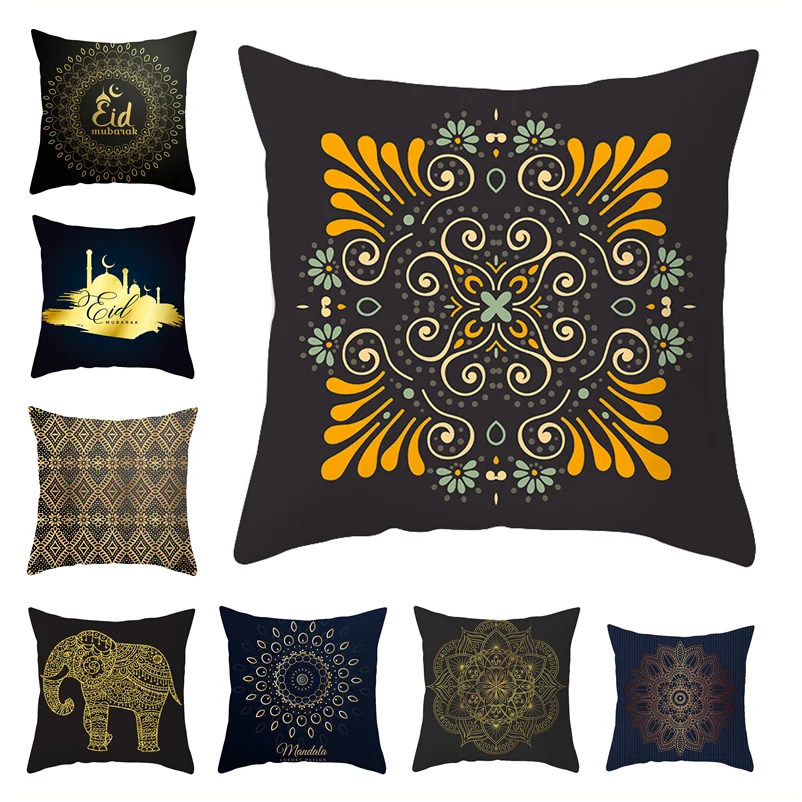 45x45cm Black Gold Mandala Cushion Cover Home Decor Polyester Sofa Car Seat Pillowcase Eid Mubarak Square Throw Pillow Covers
45x45cm Black Gold Mandala Cushion Cover Home Decor Polyester Sofa Car Seat Pillowcase Eid Mubarak Square Throw Pillow Covers