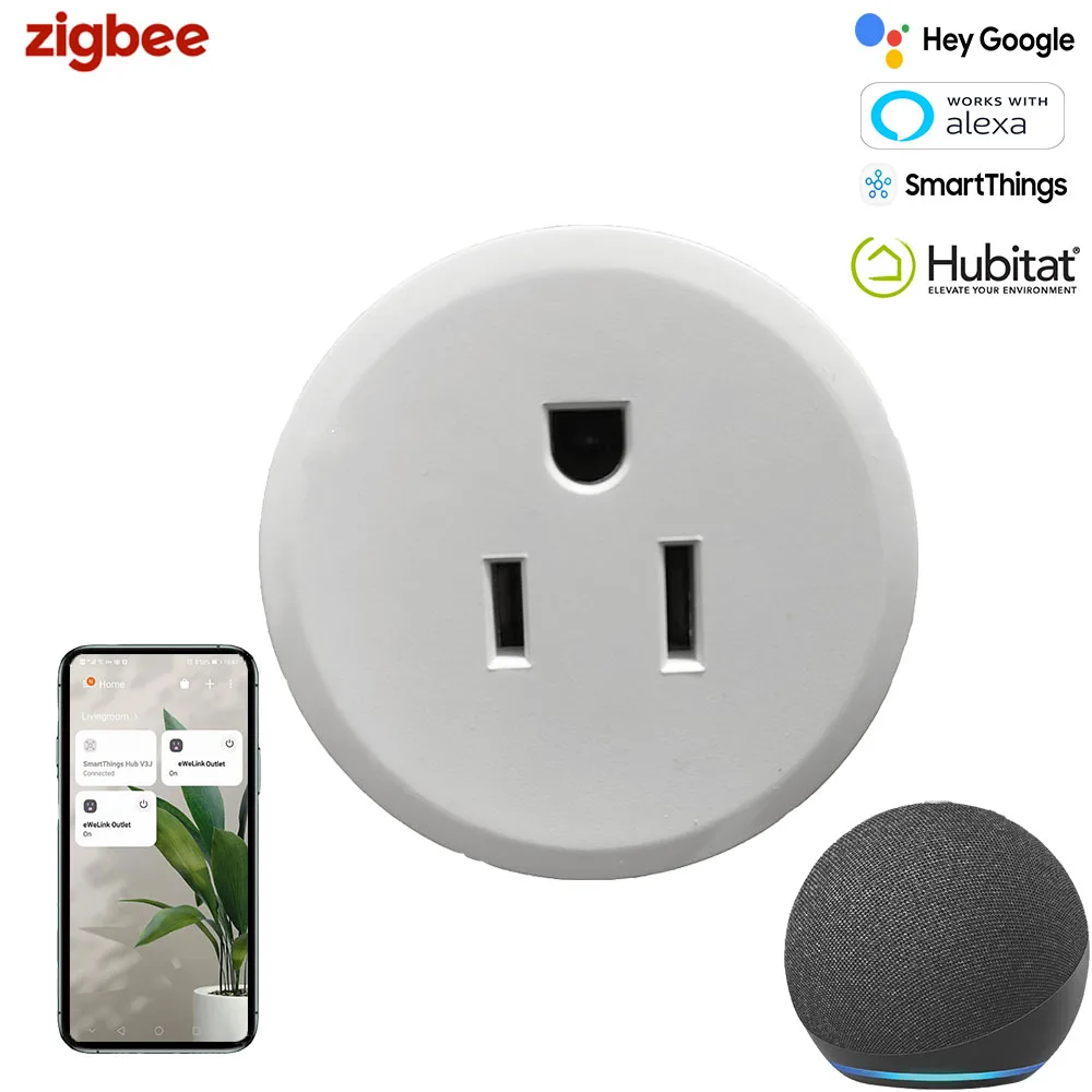 Умная розетка Zigbee, выключатель питания с американской вилкой, совместим с Alexa, Echo Plus, хаб SmartThings, Sonoff Bridge,Ewelink,MQTT и HA
Умная розетка Zigbee, выключатель питания с американской вилкой, совместим с Alexa, Echo Plus, хаб SmartThings, Sonoff Bridge,Ewelink,MQTT и HA