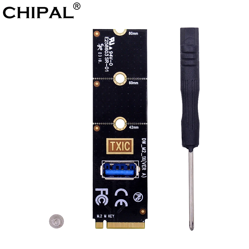 Адаптер CHIPAL NGFF M.2 для USB 3 0 карта M2 M Key передачи USB3.0 PCIe PCI E расширения видеокарты