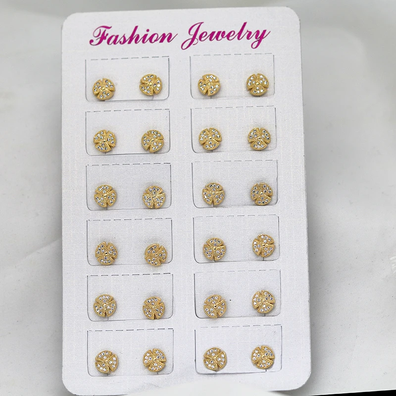 12pairs / lot,Gold Color Ethiopian Small Micropaneling Earrings Kids Dubai Copper African Arab Jewelry for Girls Boys Party Gift
12pairs / lot,Gold Color Ethiopian Small Micropaneling Earrings Kids Dubai Copper African Arab Jewelry for Girls Boys Party Gift