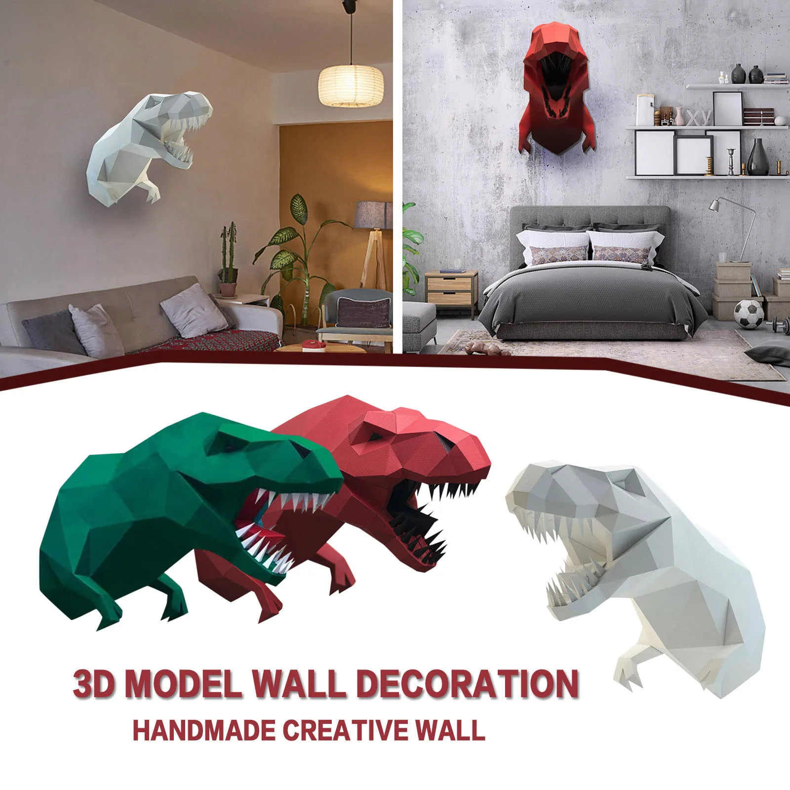 DIY 3D Stereo Dinosaur Model Wall Sticker Manual Creative Wall Hanging Ornament Home Decoration наклейки на стену Toys for Kids
DIY 3D Stereo Dinosaur Model Wall Sticker Manual Creative Wall Hanging Ornament Home Decoration наклейки на стену Toys for Kids