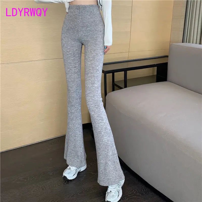 Korean version of long legs and thin wide-leg pants, high-waist stretch thread knitted tight-fitting casual women
Korean version of long legs and thin wide-leg pants, high-waist stretch thread knitted tight-fitting casual women