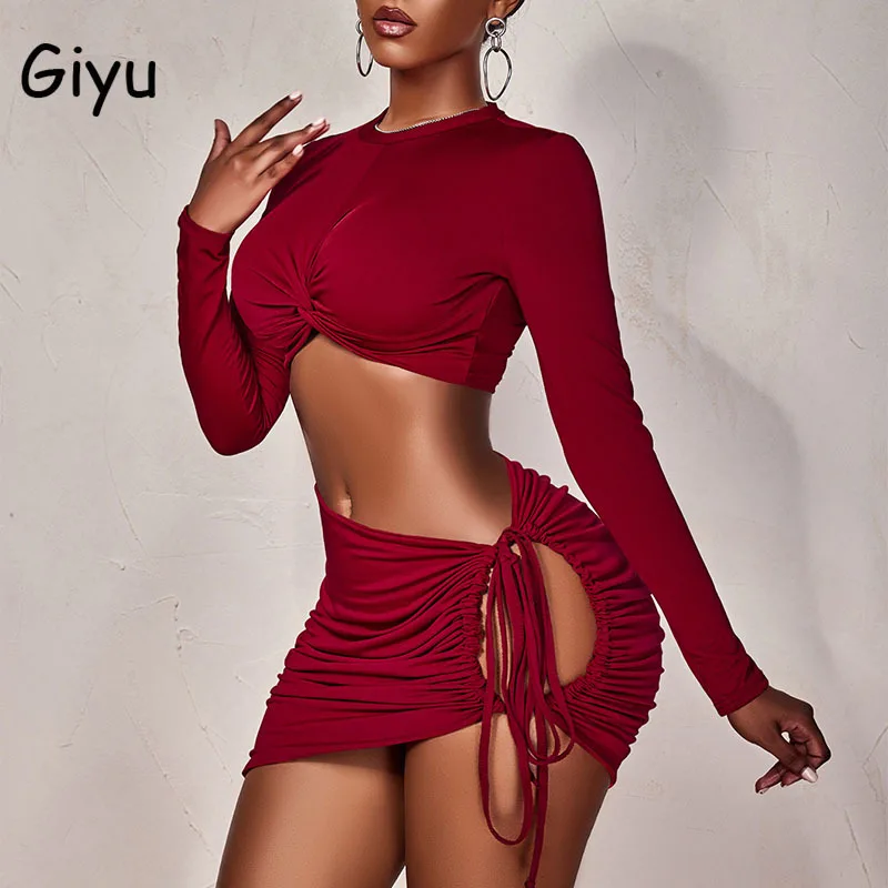 Сексуальный комплект из двух предметов Giyu, Женский Осенний облегающий комплект из 2 предметов для клувечерние, короткий топ с длинным рукав...
Сексуальный комплект из двух предметов Giyu, Женский Осенний облегающий комплект из 2 предметов для клувечерние, короткий топ с длинным рукав...
