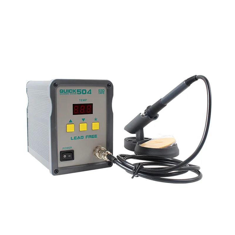 QUICK lead-free welding stand 504 high power welding stand adjustable constant temperature electric soldering iron 90W AC220V
QUICK lead-free welding stand 504 high power welding stand adjustable constant temperature electric soldering iron 90W AC220V