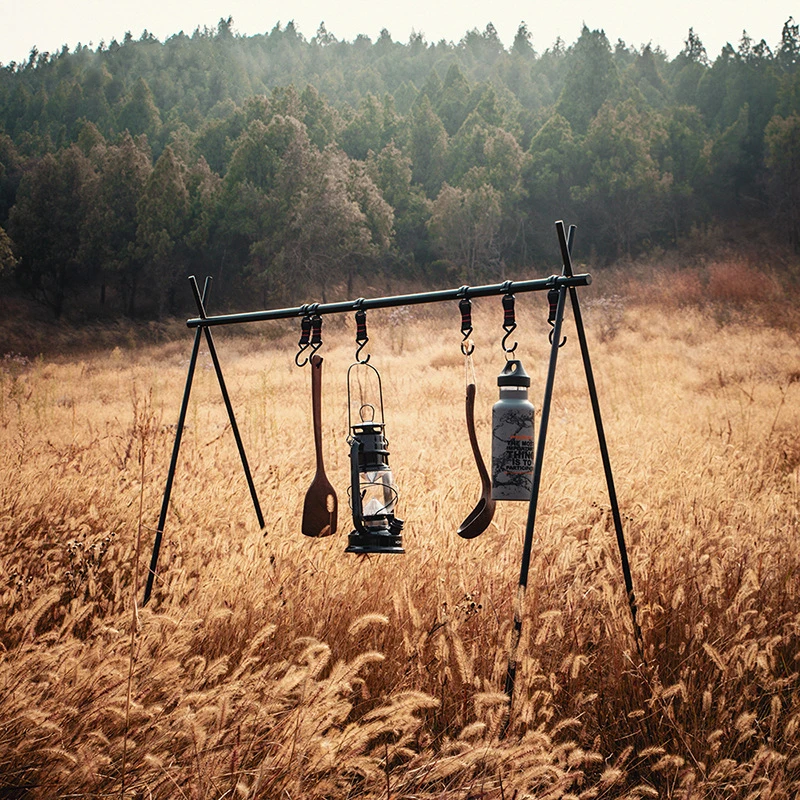 Outdoor Folding Camping Supplies Shelf Aluminum Alloy Clothes Storage Hanger Multi Functional Cookware Triangle Rack With Hooks
Outdoor Folding Camping Supplies Shelf Aluminum Alloy Clothes Storage Hanger Multi Functional Cookware Triangle Rack With Hooks