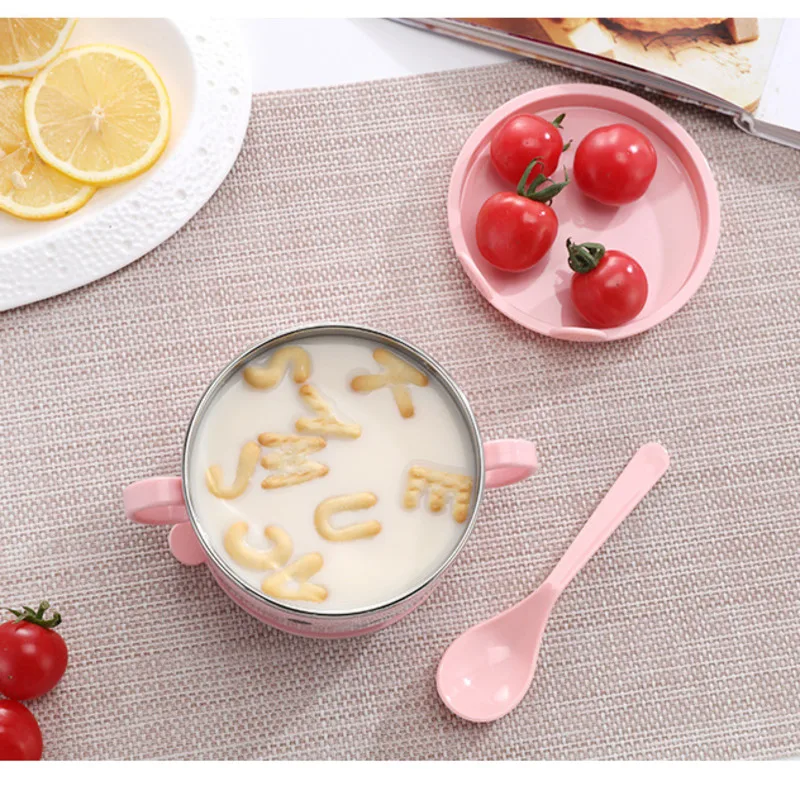 Baby Bowl Tableware Learning Cartoon Bear with Cover Baby Stainless Steel Suction Cup Insulation Bowl Complementary Food
Baby Bowl Tableware Learning Cartoon Bear with Cover Baby Stainless Steel Suction Cup Insulation Bowl Complementary Food