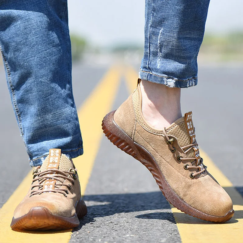 Fashion 2021 New Steel Toe Cap Men Safety Shoes Work Sneakers Lightweight Leather Man Boots Indestructible Work Footwear 
Fashion 2021 New Steel Toe Cap Men Safety Shoes Work Sneakers Lightweight Leather Man Boots Indestructible Work Footwear