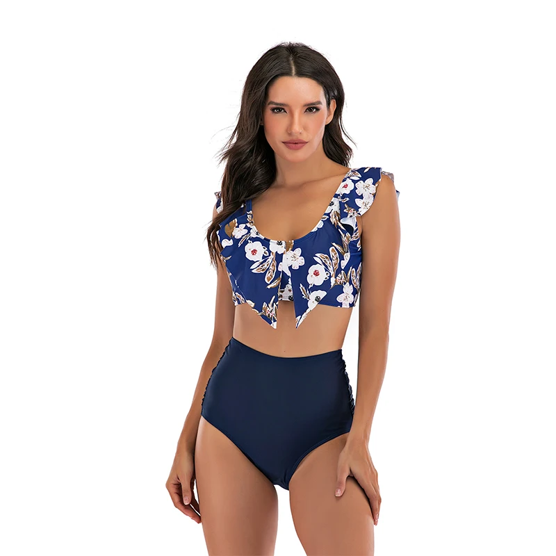 Floral Ruffled Hem Bikini Set Women Flora V-neck High-waisted Two Piece Swimsuit 2021 Girl Beach Bathing Suit Swimwear Biquinis
Floral Ruffled Hem Bikini Set Women Flora V-neck High-waisted Two Piece Swimsuit 2021 Girl Beach Bathing Suit Swimwear Biquinis