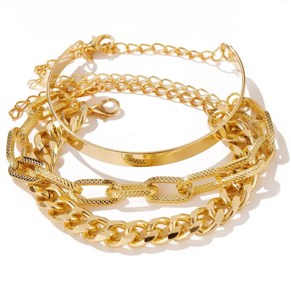 3PCS/SET Multi-Layers Hip Hop Punk Style Ladies Bracelet Sets For Women Fashion Chain Bracelet Women Jewelry Gift
3PCS/SET Multi-Layers Hip Hop Punk Style Ladies Bracelet Sets For Women Fashion Chain Bracelet Women Jewelry Gift