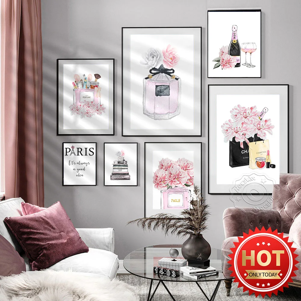 Paris Perfume Flower Watercolor Poster, Woman Pink Fashion Cosmetics Mural, Modern Beauty Salon Cosmetics Shoppe Decor Prints
Paris Perfume Flower Watercolor Poster, Woman Pink Fashion Cosmetics Mural, Modern Beauty Salon Cosmetics Shoppe Decor Prints