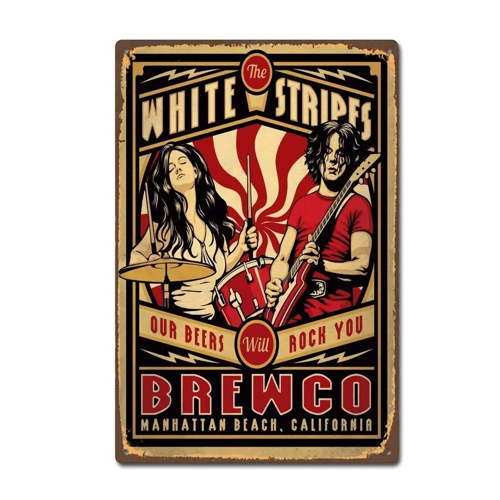 White Stripes Rock Tin Signs Metal Poster Warning Sign Decor for Garage Home Garden Retro Tin Sign Wall Birthday Party Bar Cafe
White Stripes Rock Tin Signs Metal Poster Warning Sign Decor for Garage Home Garden Retro Tin Sign Wall Birthday Party Bar Cafe