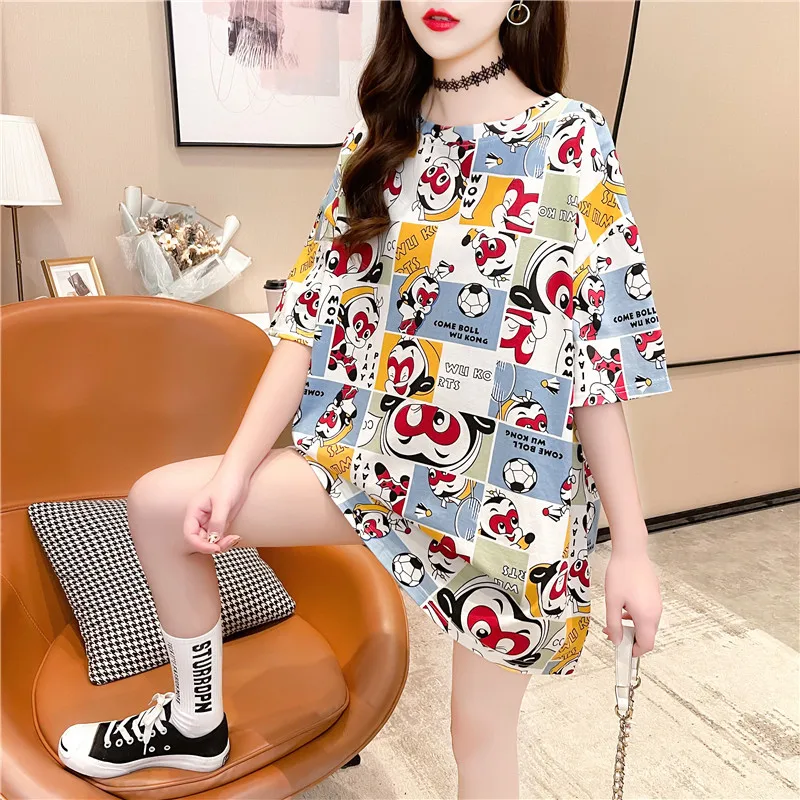 Top Women's t-shirts summer traf sweet cartoon print loose long harajuku creative monkey printing and dyeing y2k woman tshirts
Top Women's t-shirts summer traf sweet cartoon print loose long harajuku creative monkey printing and dyeing y2k woman tshirts